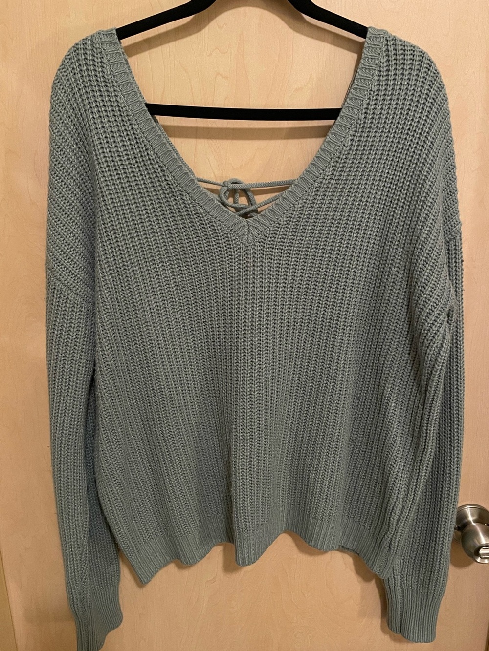 V-Neck Tie-Back Sweater